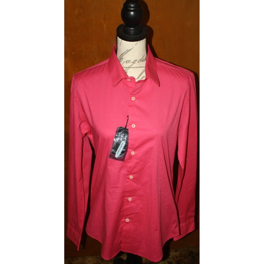 One Tough Brand Shirt Fushia Sz M(15/15 1/2) Slim Fit Men's Button Down NWT